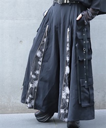 彼岸花ジップカーゴ袴パンツ(月白-S)