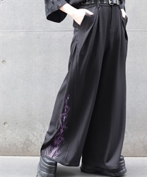 菖蒲刺繍ワイドパンツ(桜色-S)