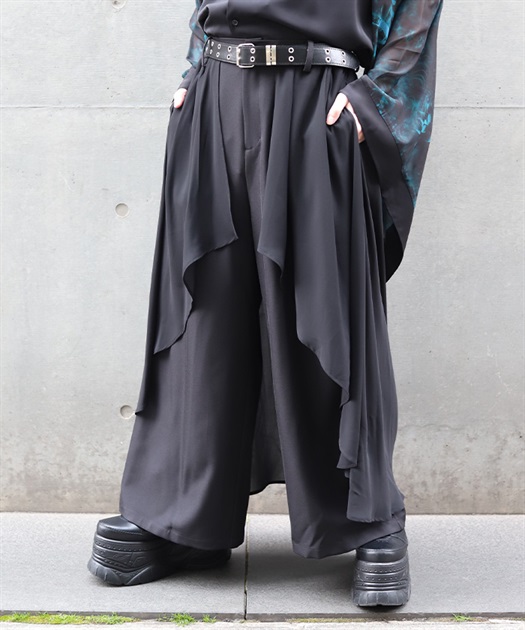 シアーレイヤードワイドパンツ