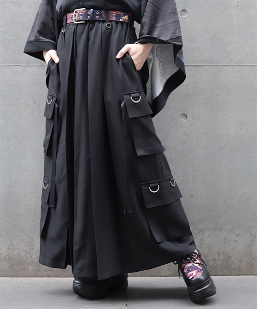 プリーツ袴カーゴパンツ