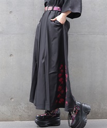 菊刺繍袴パンツ(真紅-S)