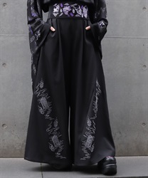 護符刺繍ワイドパンツ(月白-S)