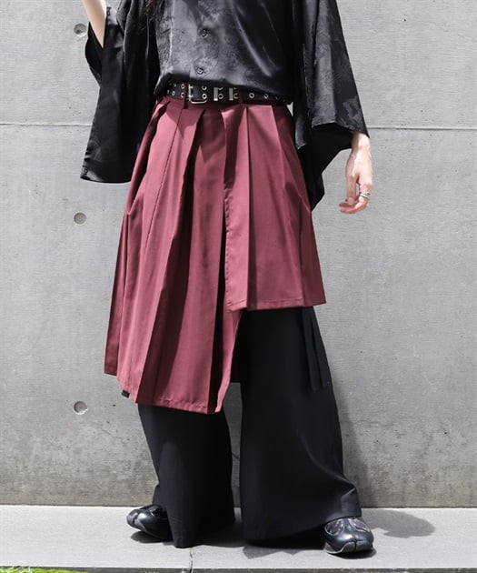 レイヤードアシメ巻きスカート