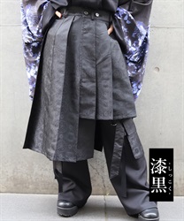 和柄ジャガード巻きスカート【Web先行販売】(漆黒-S)