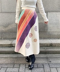 暈しボーダー×浮線綾刺繍スカート【WEB限定価格】【期間限定価格】(生成り-S)