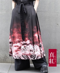 ガシャドクロ柄巻きスカート(真紅-S)
