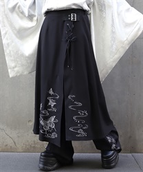 蝶刺繍アシメスカート(月白-S)