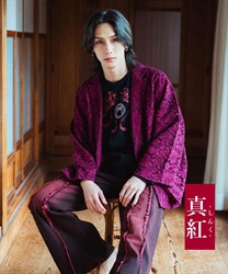レース和袖ジャケット【2点10%OFF対象商品】(真紅-M)