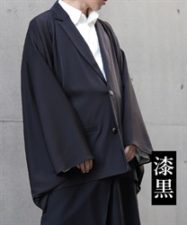 和袖テーラードジャケット【2点10%OFF対象商品】(漆黒-M)