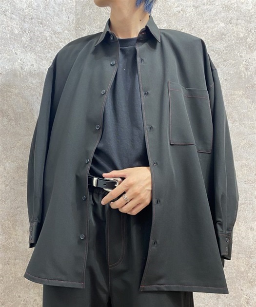 配色ステッチシャツジャケット | outlet | axes femme online shop