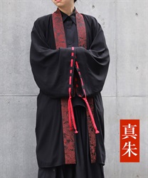 パールチェーン付ジャガード羽織【2点10%OFF対象商品】(真朱-M)