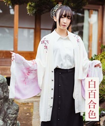 枝垂桜刺繍ケープ羽織【2点10%OFF対象商品】(白百合色-M)