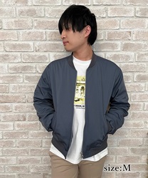 フラワー×額縁ブルゾン(紺-Ｍ)