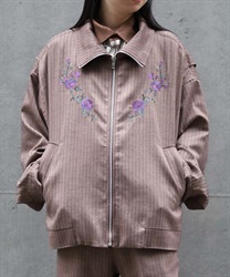 ローズ刺繍ブルゾン【WEB限定価格】(茶-M)