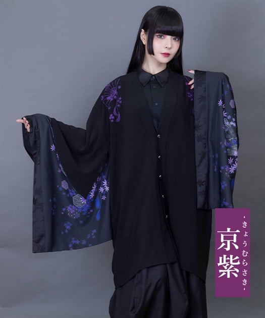 紅葉×扇子ケープ羽織
