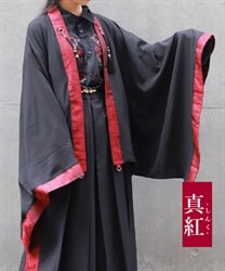 タッセル付ジャガード切替羽織(真紅-M)