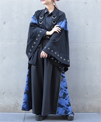 ジャガード切替ハトメ羽織(瑠璃色-M)