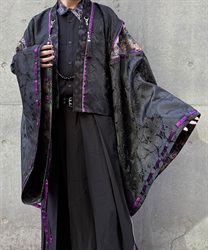 鶴×月ショート丈羽織(京紫-M)