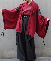 タッセル付配色羽織(真紅-M)