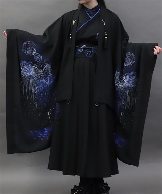 花火プリント羽織