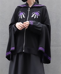 彼岸花刺繍セーラーブルゾン(京紫-F)