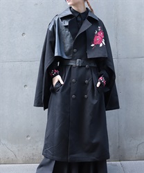 椿刺繍トレンチコート(真紅-M)