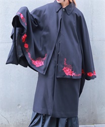 牡丹刺繍ケープコート