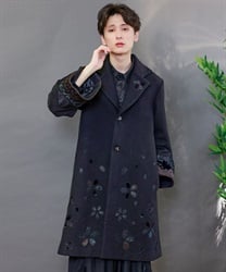 桜パッチワーク刺繍コート | レディース服・レディース 桜パッチワーク刺繍コート | レディース服・レディース