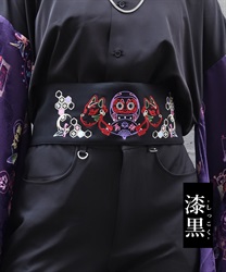 和ネオン刺繍帯ベルト(漆黒-F)