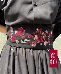 紅葉×扇子帯ベルト(真紅-F)