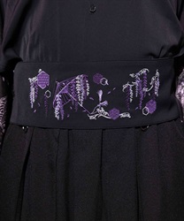 藤×和傘刺繍帯ベルト(藤色-F)