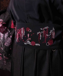 藤×和傘刺繍帯ベルト(桜色-F)