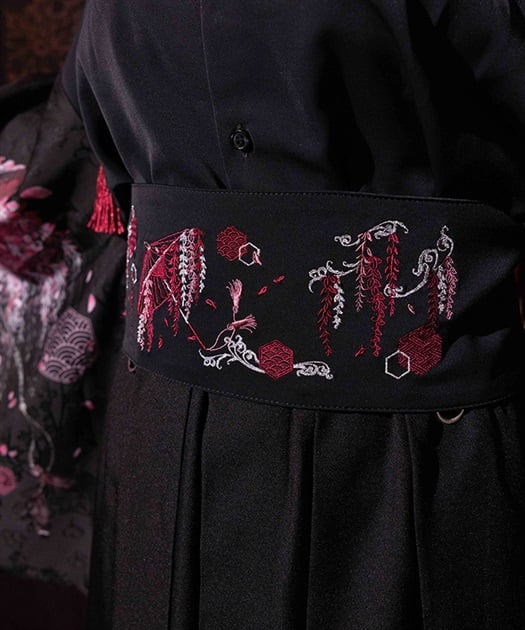 藤×和傘刺繍帯ベルト