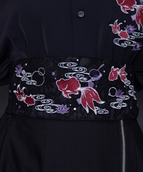 金魚刺繍帯ベルト(真紅-F)