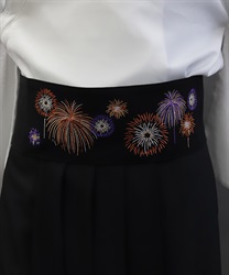 花火刺繍帯ベルト(金糸雀色-F)