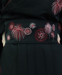 花火刺繍帯ベルト(真紅-F)