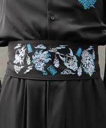 百鬼夜行刺繍帯ベルト(瑠璃色-F)