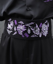百鬼夜行刺繍帯ベルト(京紫-F)