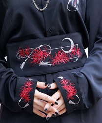 彼岸花×月刺繍帯ベルト
