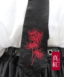 彼岸花刺繍ネクタイ(真紅-F)