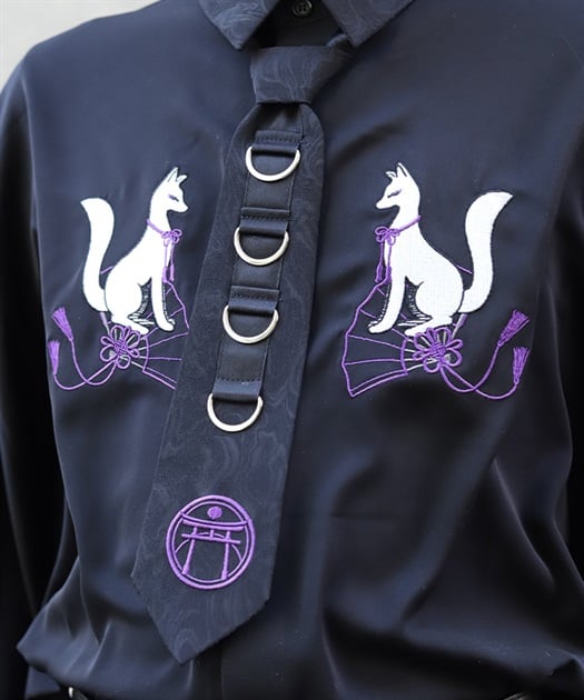 鳥居刺繍Ｄカン付ネクタイ