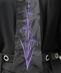 菖蒲刺繍ネクタイ(京紫-F)