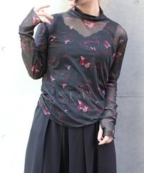 蝶プリントシアーインナー