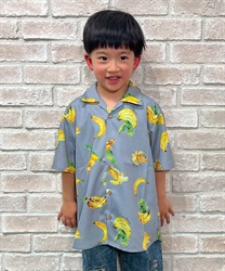 kidsキッズ／バナナプリントアロハ【WEB限定価格】(グレー-110cm)