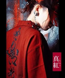 椿テーラー襟ＺＩＰシャツ(真紅-M)