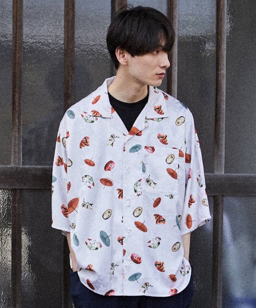 お面プリントドルマン半袖シャツ | outlet | axes femme online shop お面プリントドルマン半袖シャツ | outlet | axes femme online shop