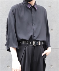 菖蒲刺繍半袖シャツ(桜色-M)