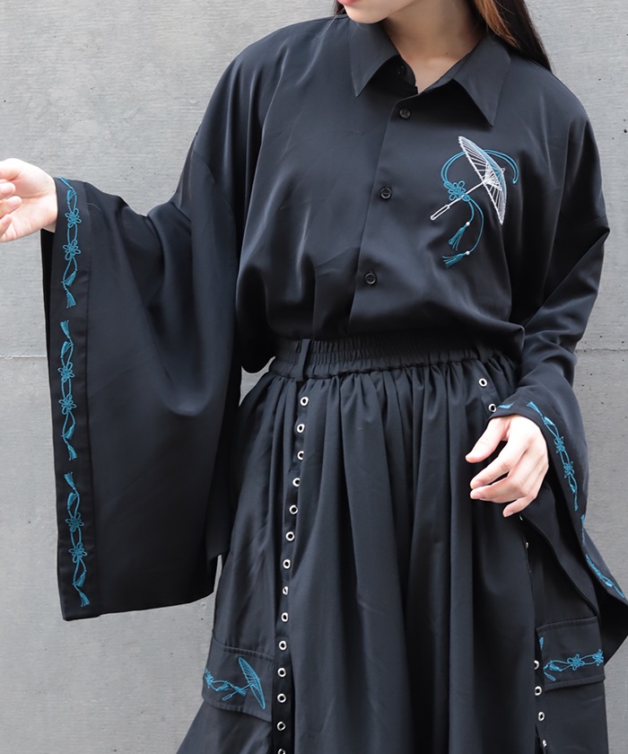 和傘刺繍和袖シャツ | REZEN | axes femme 公式オンラインショップ