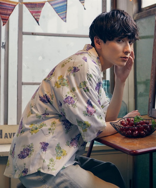 ぶどうプリントアロハ | outlet | axes femme online shop ぶどうプリントアロハ | outlet | axes femme online shop