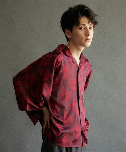 花柄ジャガード着物スリーブシャツ | AXES-X | axes femme 花柄ジャガード着物スリーブシャツ | AXES-X | axes femme